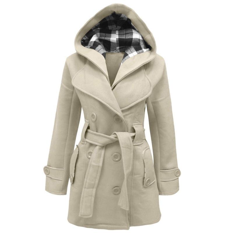 Zylani Damen-Langer Mantel – Wintermantel mit Kapuze, verstellbarem Gürtel & Knopfleiste