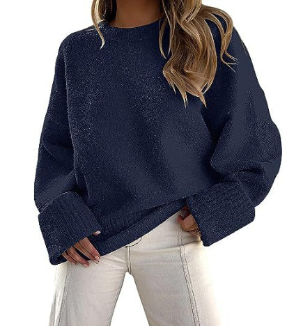Amira Pull Femme en Peluche Douce – Col Rond, Coupe Relax & Confort Intemporel