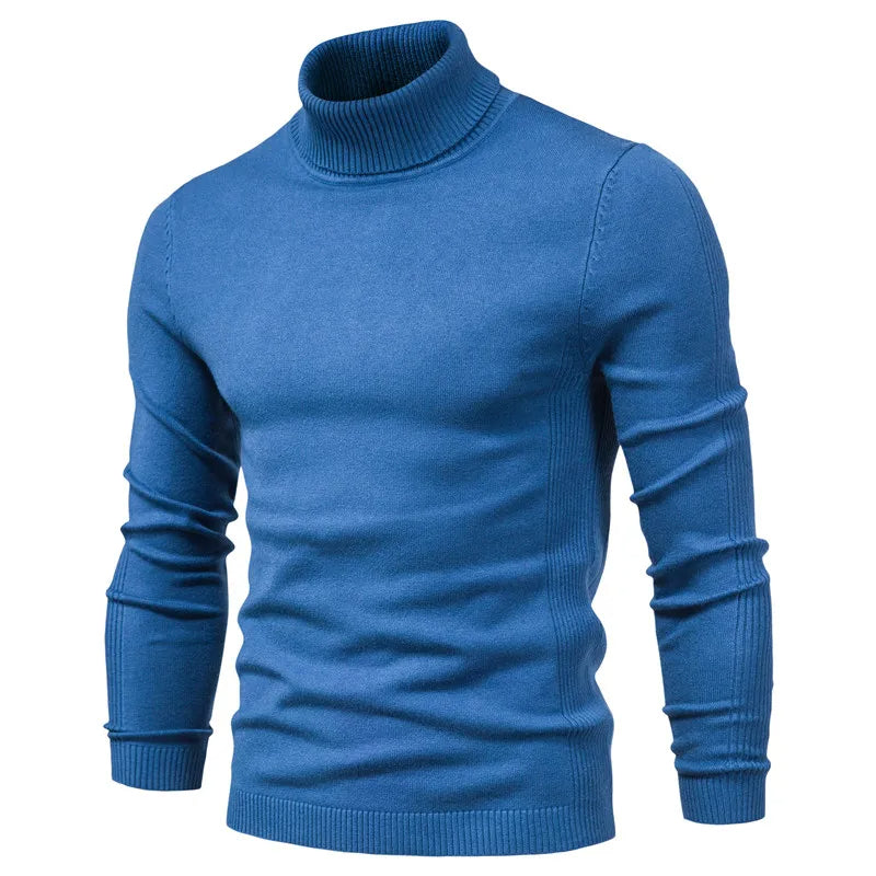Johan Sweter z Wysokim Kołnierzem Męski Lunero Eindhoven – Ciepły Sweter Slim Fit z Gładkiego Splotu