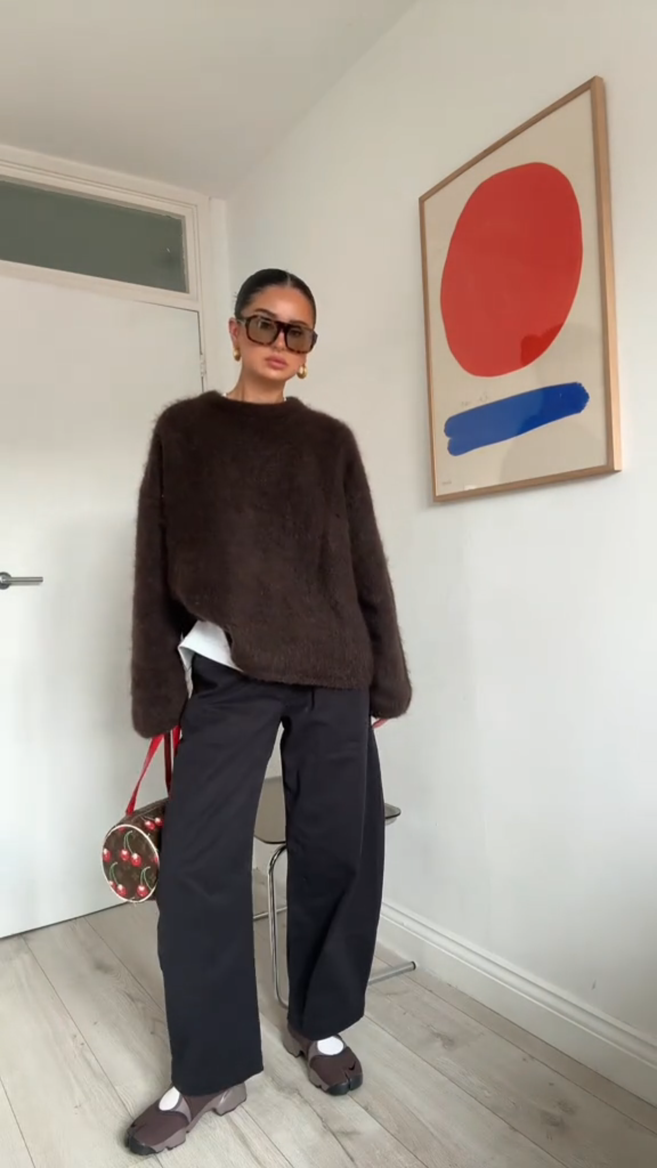 Donna Pull Oversize Femme – Sweat Crewneck Doux en Mohair Mix avec Coupe Confortable