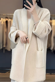 Esther – Dlouhá otevřená vesta pro ženy – Měkká a elegantní pletenina s volným střihem pro každodenní a neformální outfity