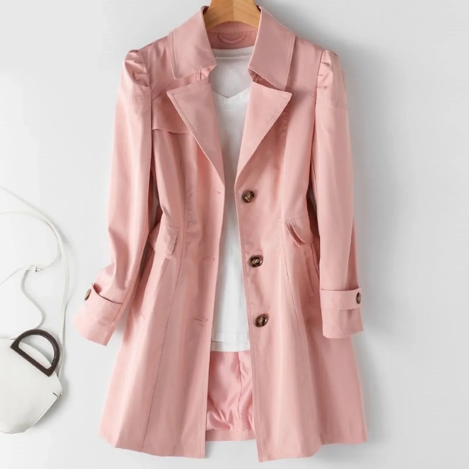 Casaco Livia Mulher – Trench Coat Impermeável Elegante com Estilo Clássico e Intemporal