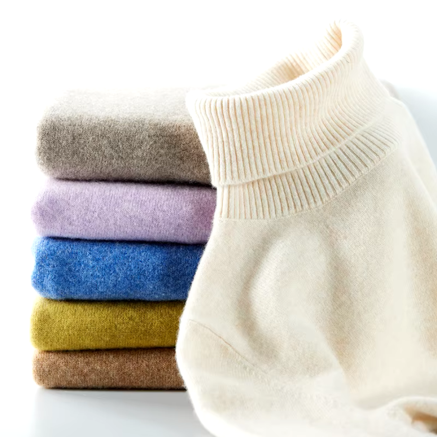 Angelie ženski pulover s rolkom – 100% mekana i prozračna merino vuna, ležerni kroj