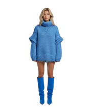 Amellia Dámský Oversize Svetr – Měkký Pletený Svetr s Vysokým Límcem a Spadlými Ramenními Švy