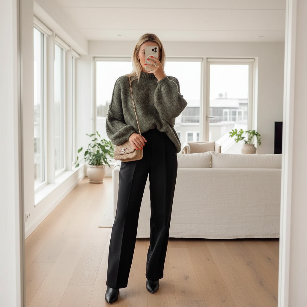 Hannah Pull Oversize Femme – Pull en Maille Douce avec Manches Ballon Modernes