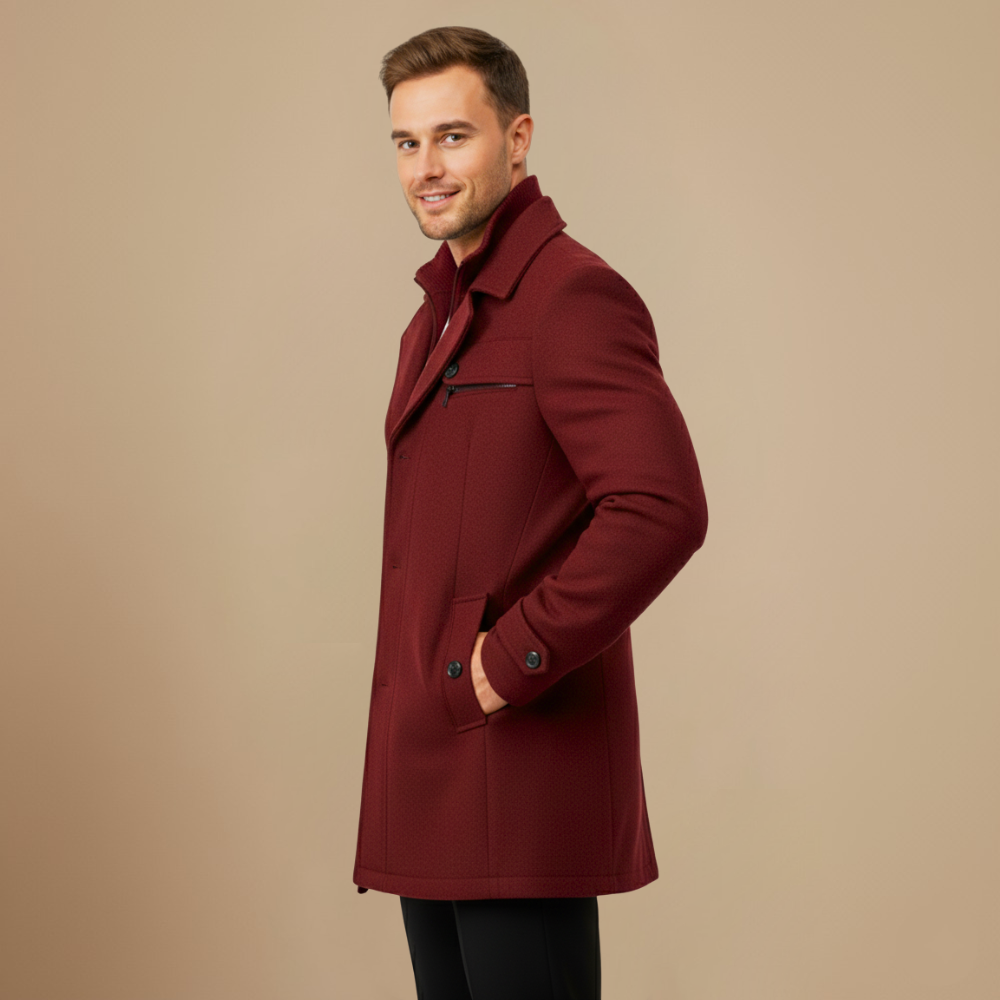 Edwin Herrenmantel – Slim Fit Doppelreihiger Mantel mit klassischem Kragen