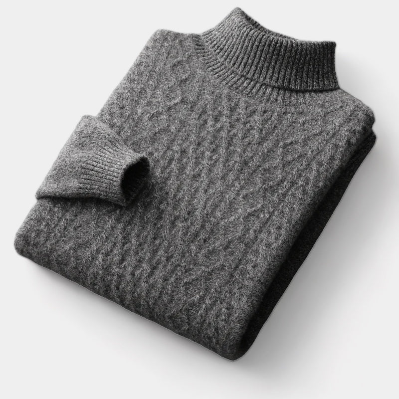 Maglione Timmy Uomo Collo Alto in Maglia Intrecciata – Maglione Classico Caldo ed Elegante
