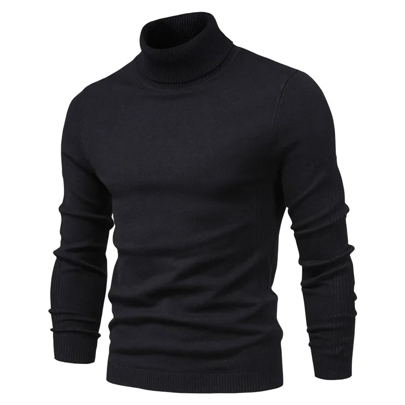 Johan Sweter z Wysokim Kołnierzem Męski Lunero Eindhoven – Ciepły Sweter Slim Fit z Gładkiego Splotu