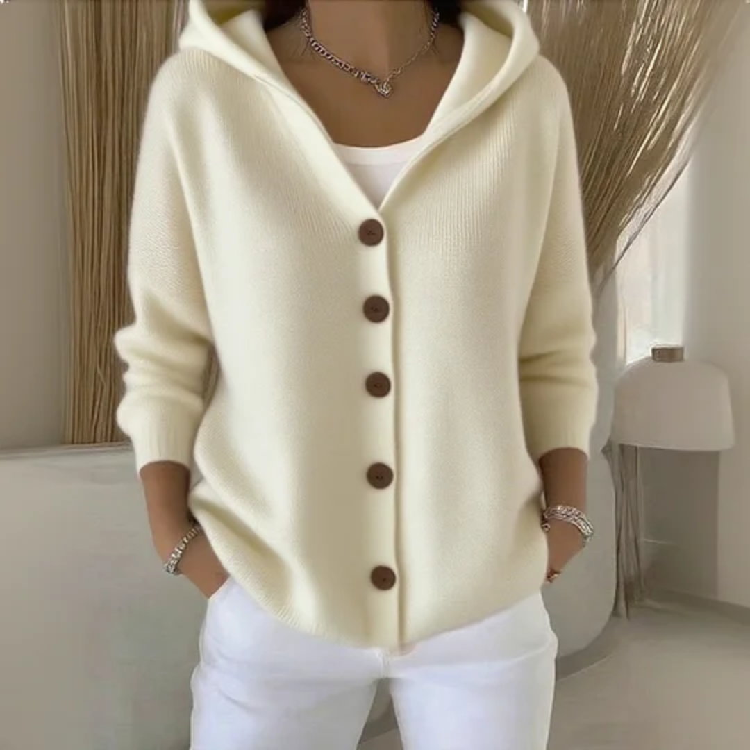 Rosie Knit Hoodie Vest for Women – Warm Straight Cut with Cashmere Look