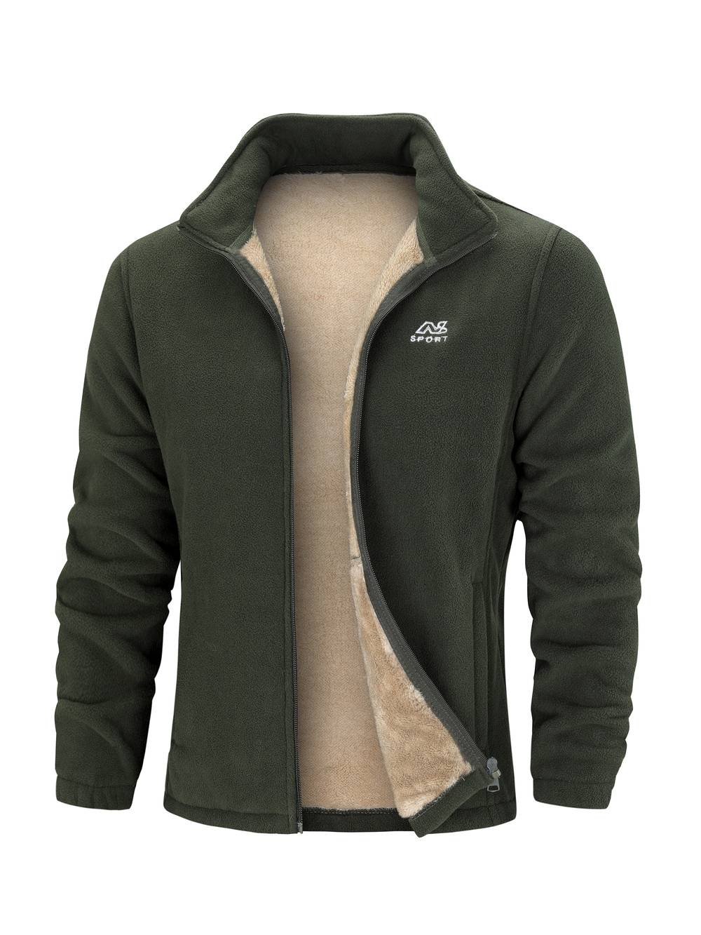 Alex Veste Fleece Unisex – Lämmin Sherpa-vuorattu takki korkealla kauluksella ja vetoketjulla