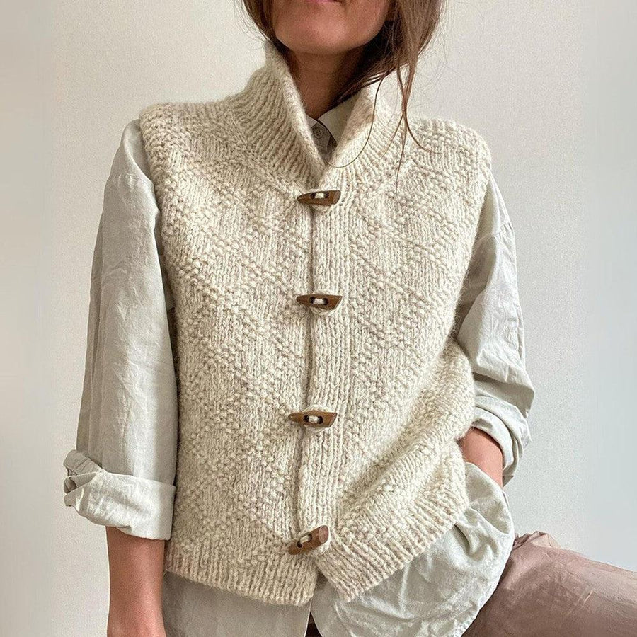Emma Dámská Vesta na Knoflíky – Elegantní Kardigan z Měkké Bavlny v Moderním Elegantním Stylu