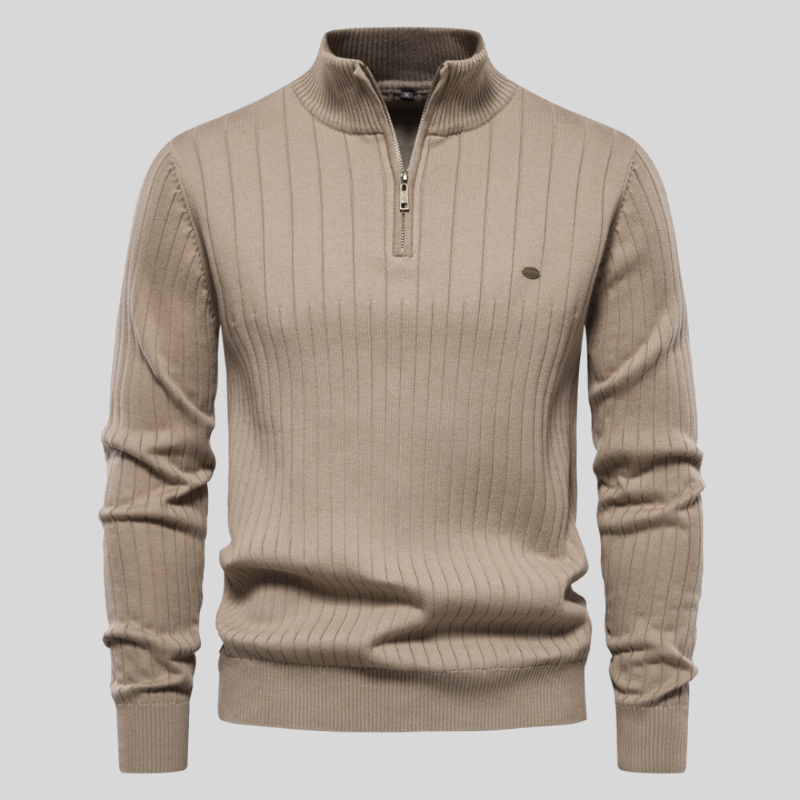 Kasper Maglione Uomo Mezza Cerniera Coste – Maglione Confortevole ed Elegante dal Design Senza Tempo