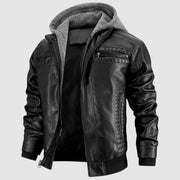 Jace Herrenlederjacke – Retro-Motorradstil mit Kapuze & Reißverschluss