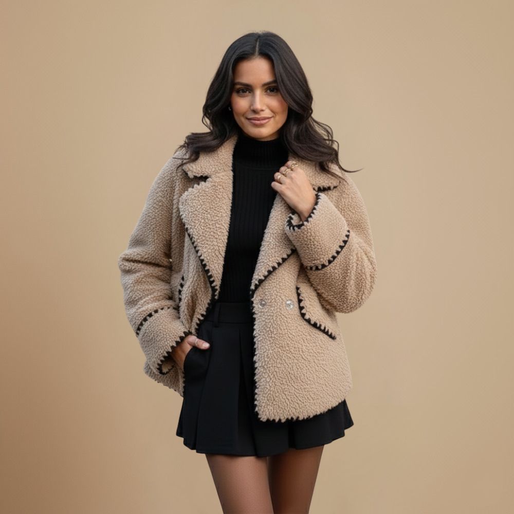 Melissa Moda Casaco Mulher Estruturado – Corte Relaxado com Gola de Lapela Estilo Streetwear de Inverno