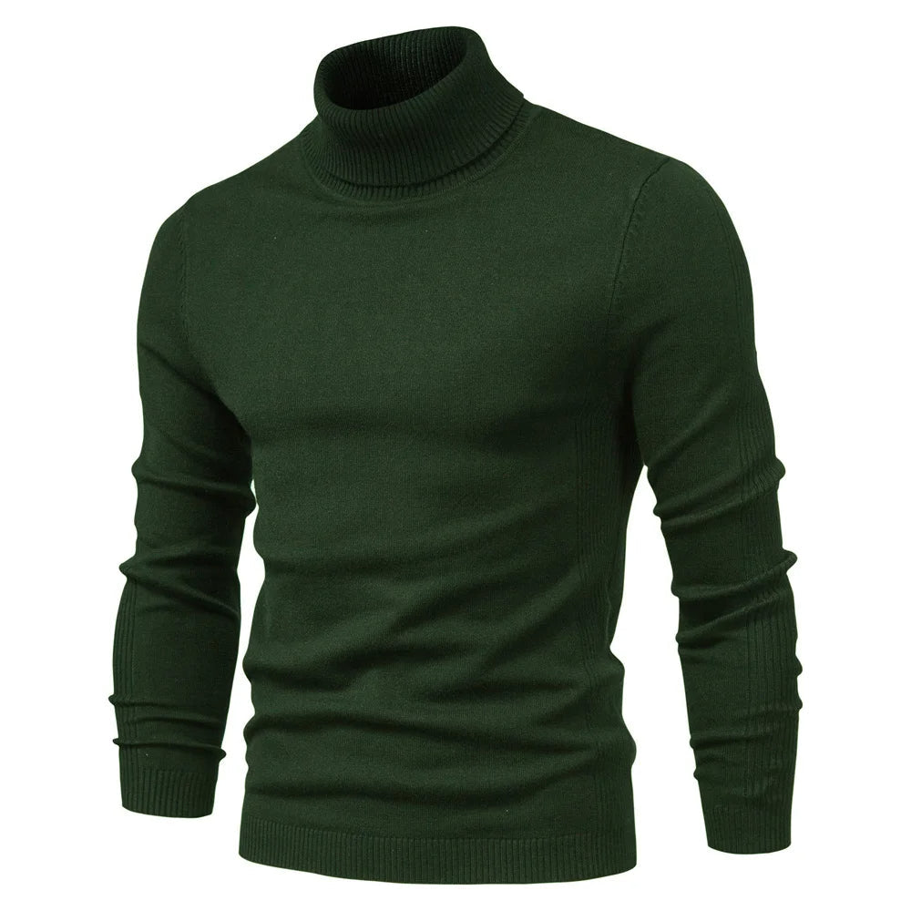 Johan Sweter z Wysokim Kołnierzem Męski Lunero Eindhoven – Ciepły Sweter Slim Fit z Gładkiego Splotu