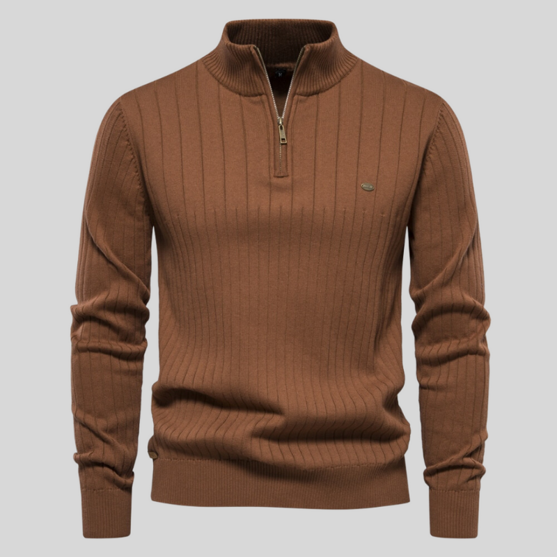Kasper Maglione Uomo Mezza Cerniera Coste – Maglione Confortevole ed Elegante dal Design Senza Tempo