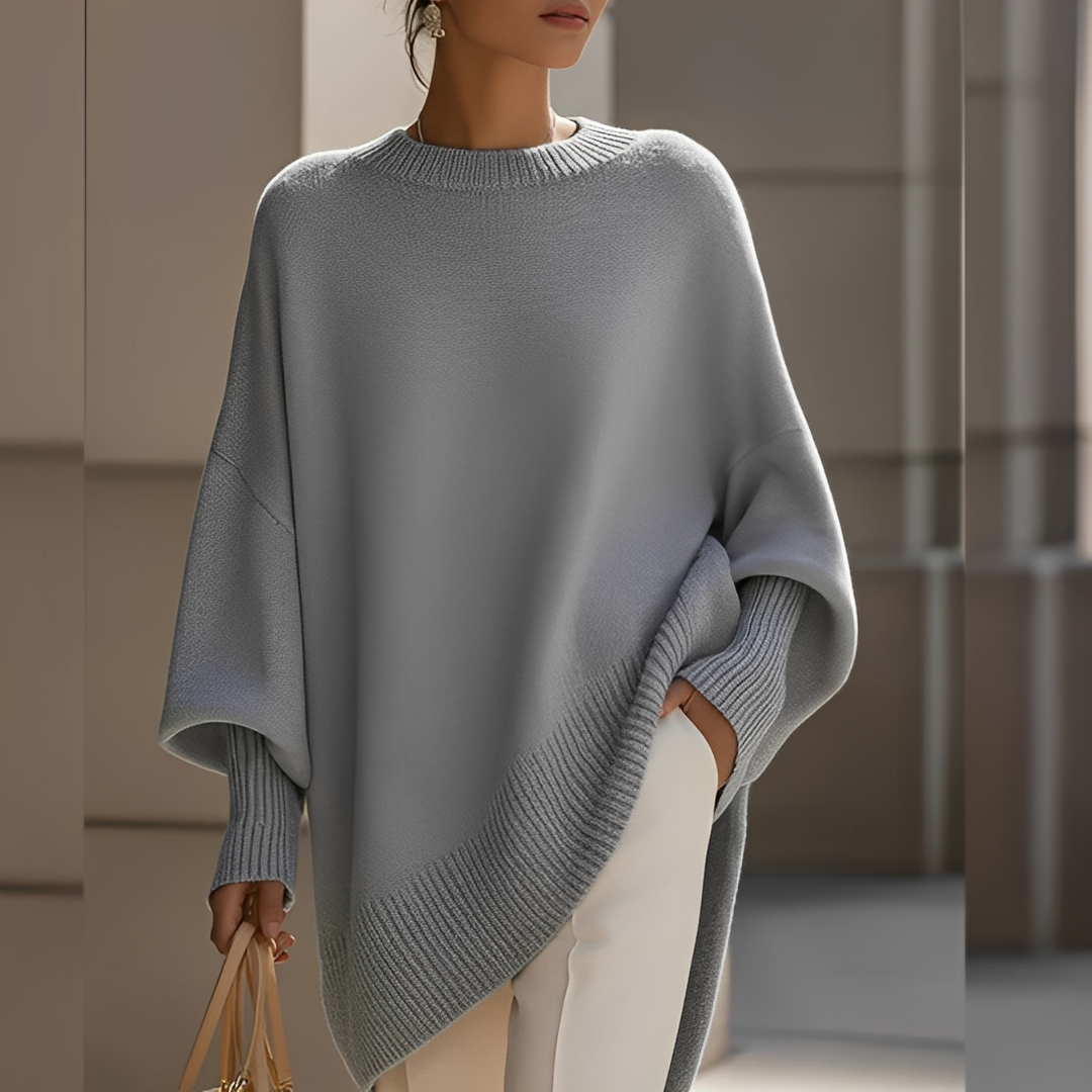 Bella Sweter Oversize Damski – Komfortowy Okrągły Dekolt, Luźny Krój i Codzienny Styl na Półsezon