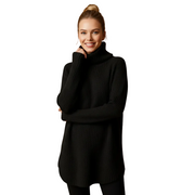Gelly Damen Rollkragenpullover – elegante, weit geschnittene Stricktunika für den Winter