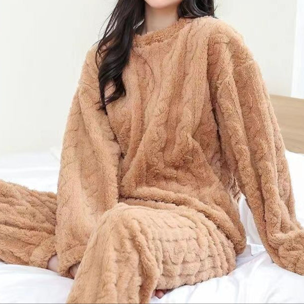 Jheyda WinterSoft unisex πυτζάμα από φλις κοραλί – ζεστό και απαλό σετ για χειμώνα & χαλάρωση