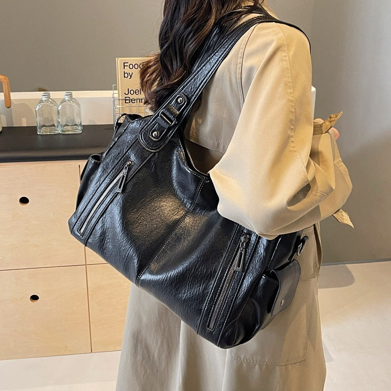 Clara Bolso de Mano Mujer – Bolso de Cuero Elegante con Compartimentos Espaciosos y Detalles con Cremallera