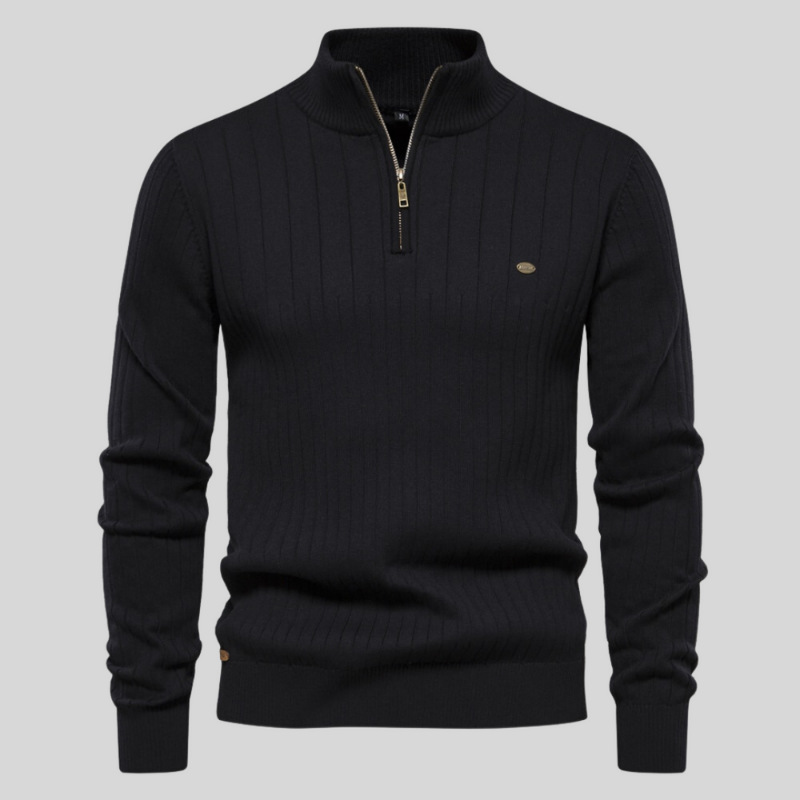 Kasper Maglione Uomo Mezza Cerniera Coste – Maglione Confortevole ed Elegante dal Design Senza Tempo