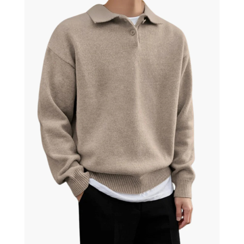 Lorenzo Pánské Polo z Vlny – Elegantní Zapínací Polo, Teplé a Prodyšné pro Moderní Vzhled