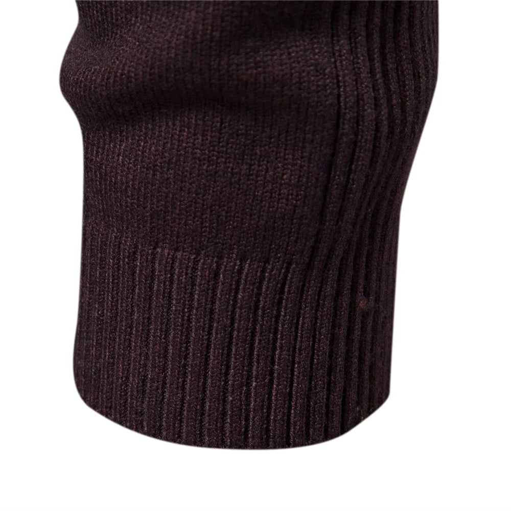 Johan Sweter z Wysokim Kołnierzem Męski Lunero Eindhoven – Ciepły Sweter Slim Fit z Gładkiego Splotu