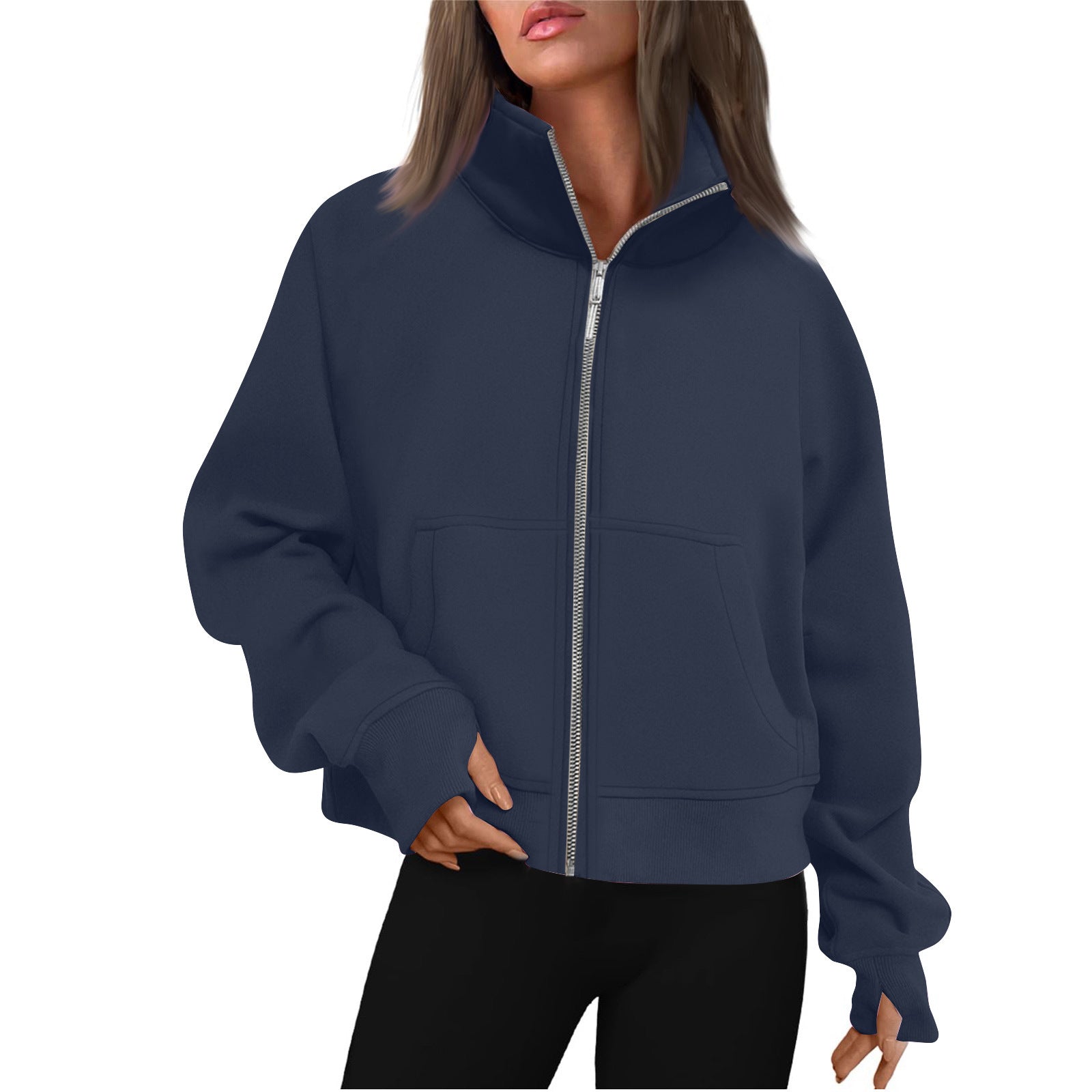 Evangeline Giacca Donna con Zip e Collo Alto – Taglio Corto Moderno & Comfort Premium