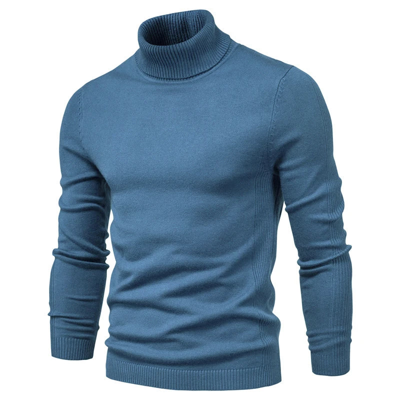 Johan Sweter z Wysokim Kołnierzem Męski Lunero Eindhoven – Ciepły Sweter Slim Fit z Gładkiego Splotu