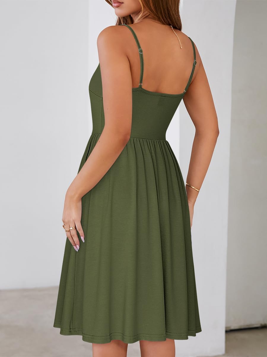 Lina Robe Été Femme – Robe A-Line Bretelles Réglables Avec Poches Élégante