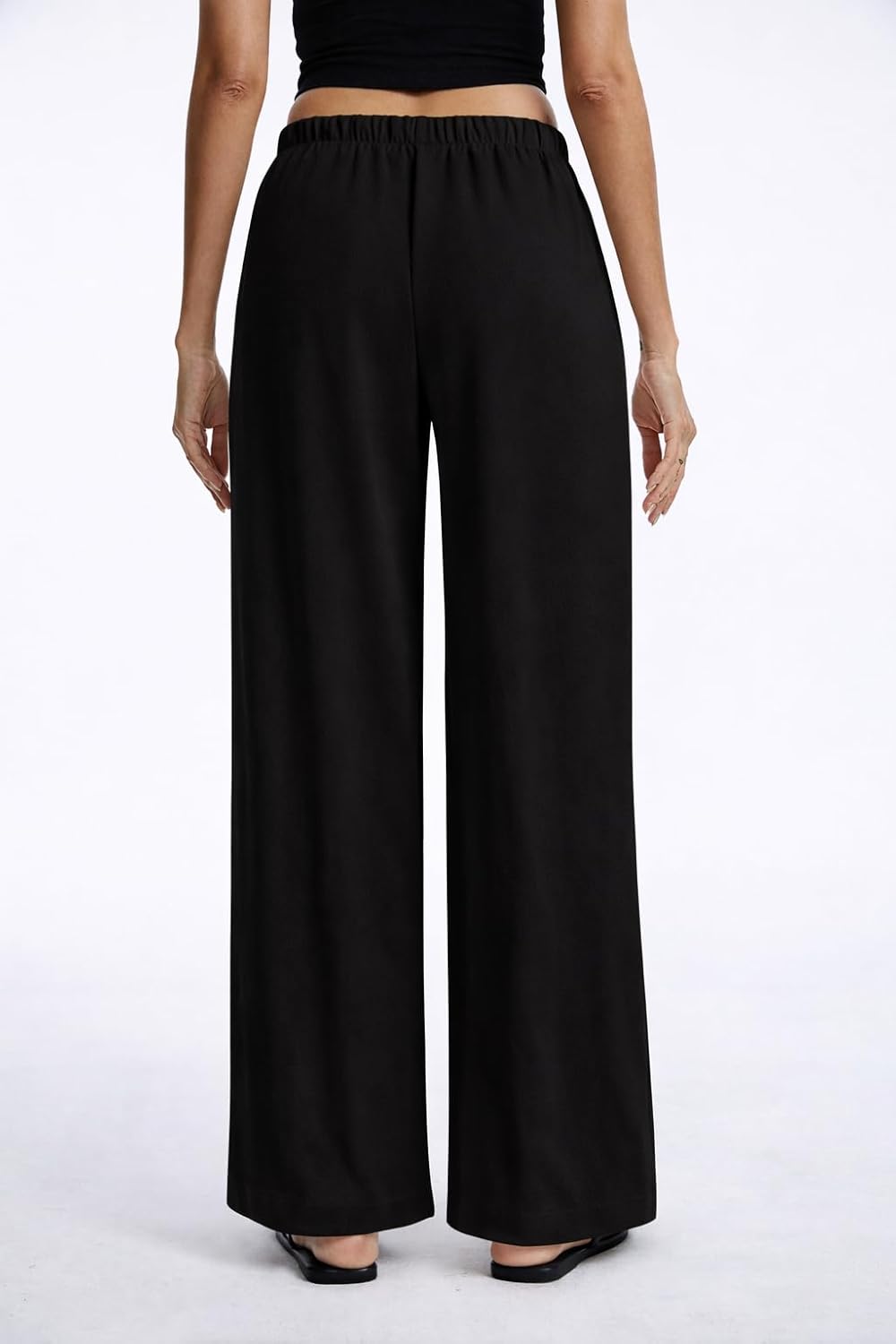Clyde Hose Damen – Weite Hose Hohe Taille Crêpe Faltenfrei & Taschen