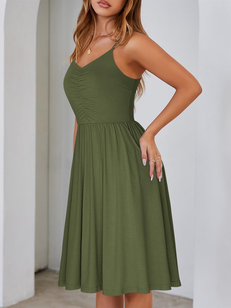 Lina Robe Été Femme – Robe A-Line Bretelles Réglables Avec Poches Élégante