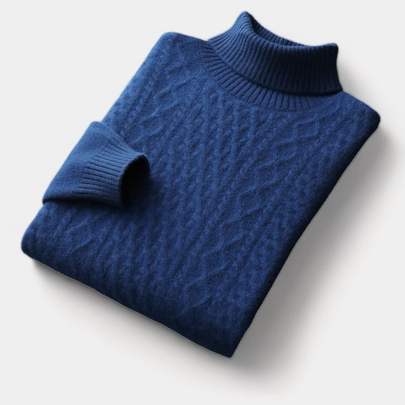 Maglione Timmy Uomo Collo Alto in Maglia Intrecciata – Maglione Classico Caldo ed Elegante