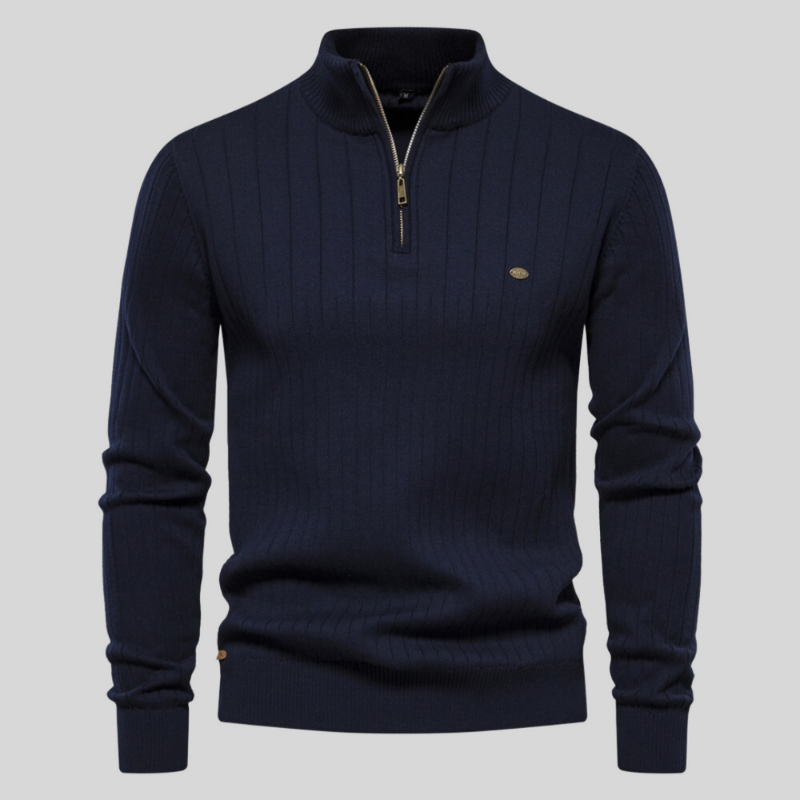 Kasper Maglione Uomo Mezza Cerniera Coste – Maglione Confortevole ed Elegante dal Design Senza Tempo