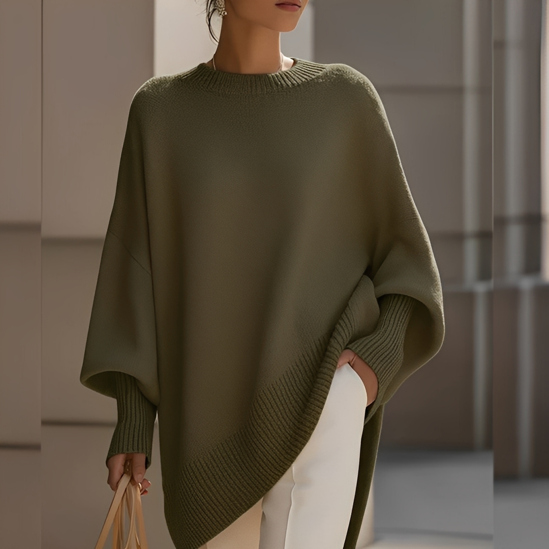 Bella Sweter Oversize Damski – Komfortowy Okrągły Dekolt, Luźny Krój i Codzienny Styl na Półsezon