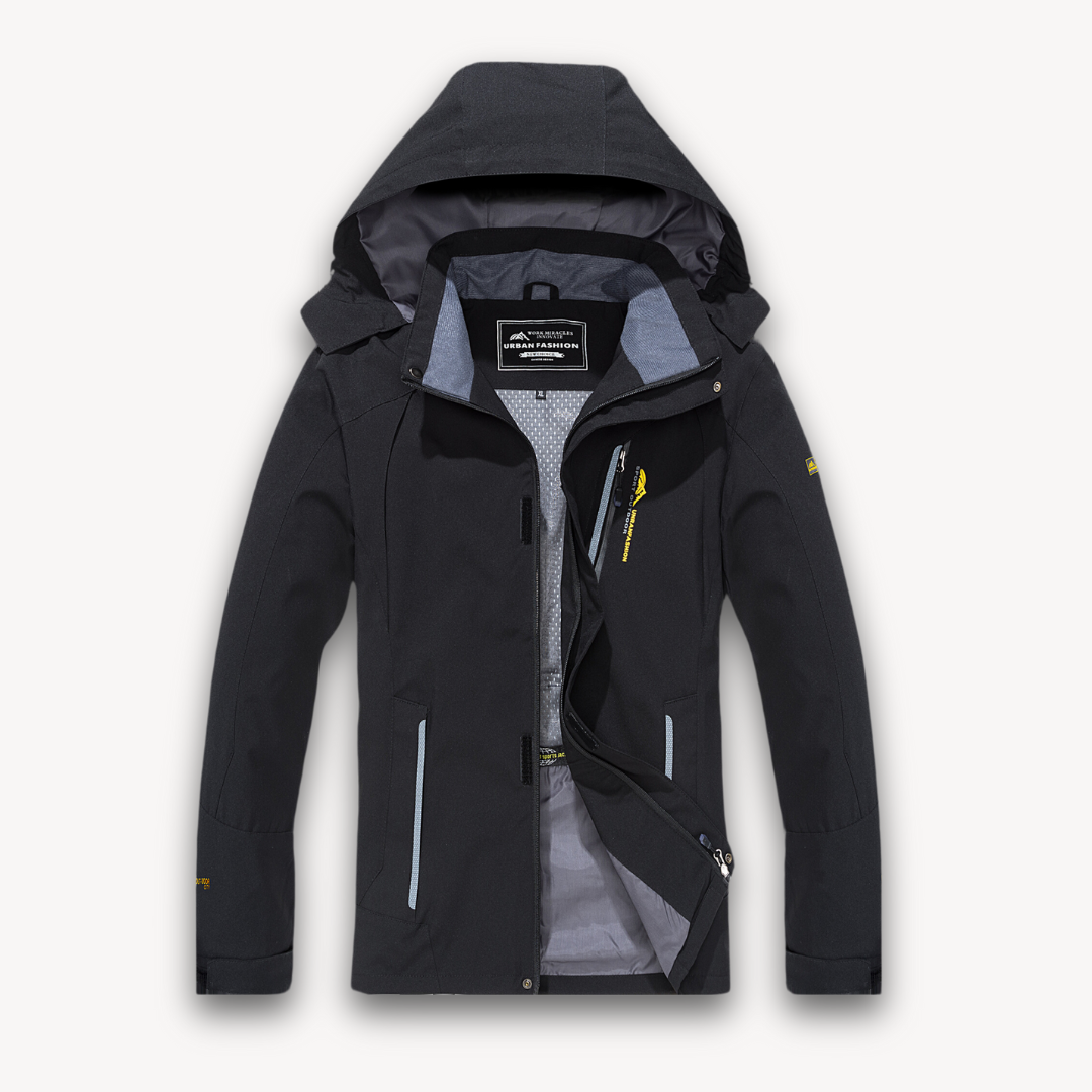 Drew Kurtka Softshell Męska z Kapturem – Wodoodporna, Polarowa Podszewka i Outdoorowa