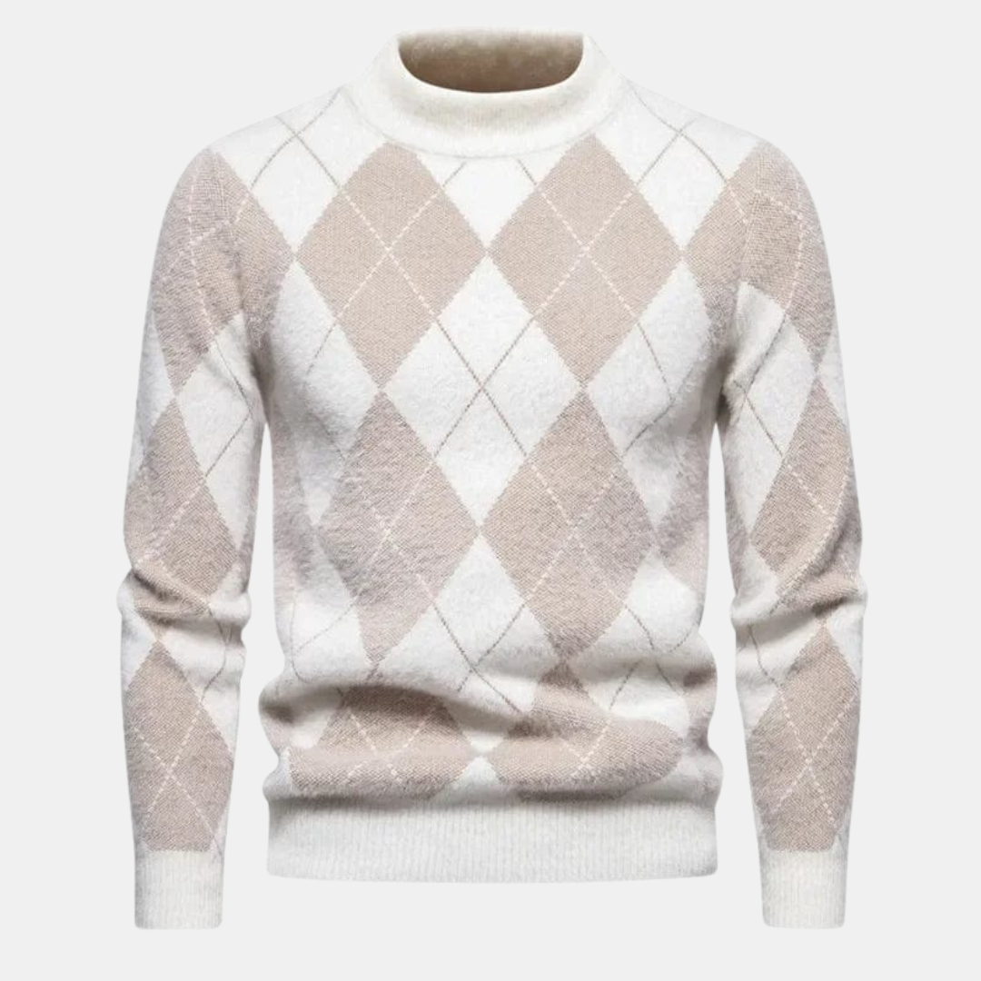 Mick Maglione Uomo Motivo Quadri – Maglia Classica in Lana Mista Elegante