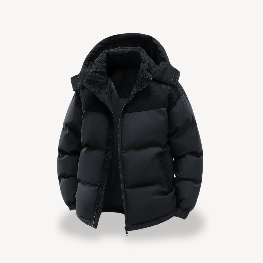 Mason  Veste Puffer Homme – Doudoune Matelassée avec Capuche en Velours Côtelé