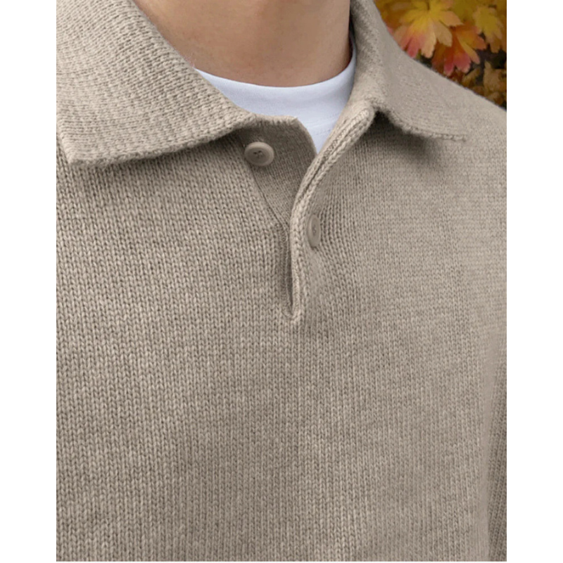 Lorenzo Pánské Polo z Vlny – Elegantní Zapínací Polo, Teplé a Prodyšné pro Moderní Vzhled