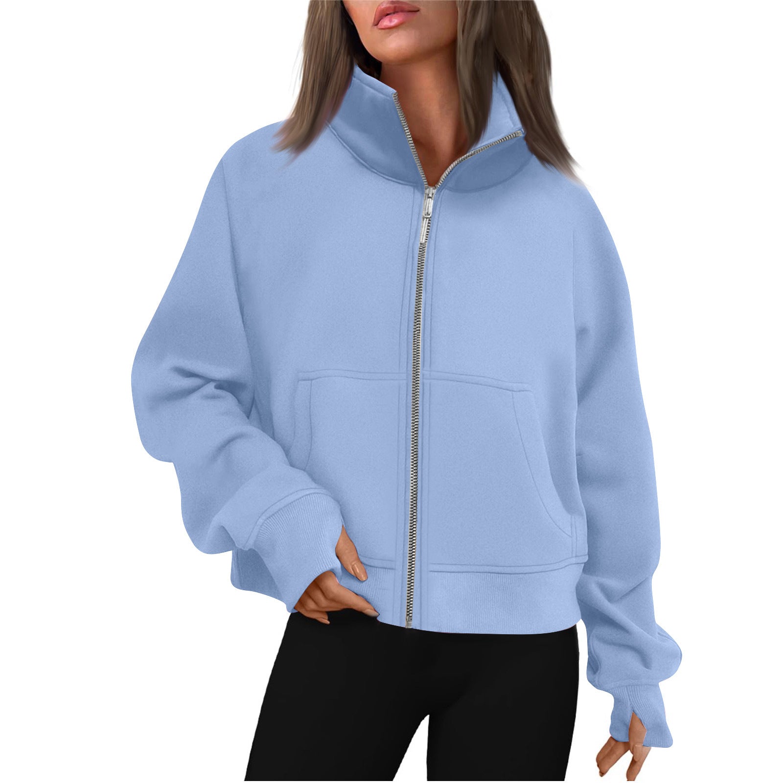 Evangeline Giacca Donna con Zip e Collo Alto – Taglio Corto Moderno & Comfort Premium