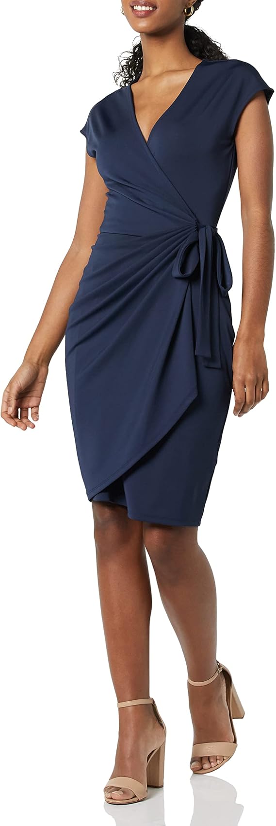 Rori Vestido Carteira Feminino – Decote em V, Corte Ajustado & Jersey de Algodão Confortável e Elegante