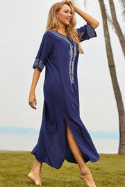 Eugenia Women's Kimono – Loose Long Beach Dress, V-Neck & Loose Sleeves Summer Cover-Up