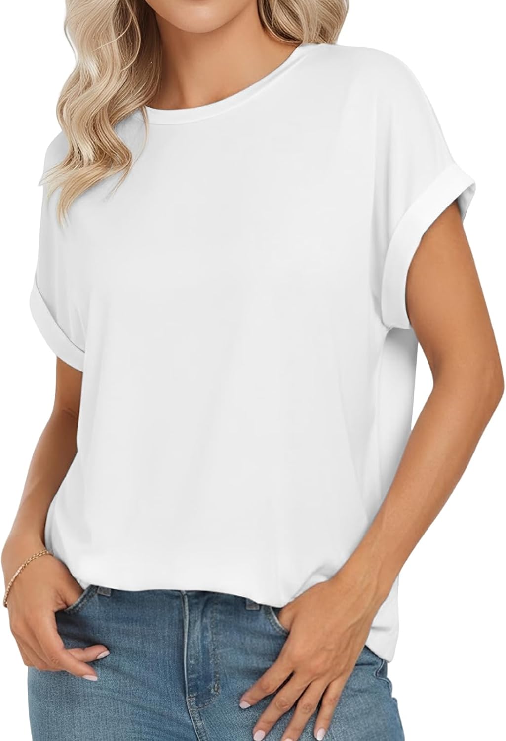 Μπλουζάκι Emma Γυναικείο Oversize – Στρογγυλή Λαιμόκοψη, Κοντά Μανίκια, Φαρδιά Γραμμή Καλοκαίρι