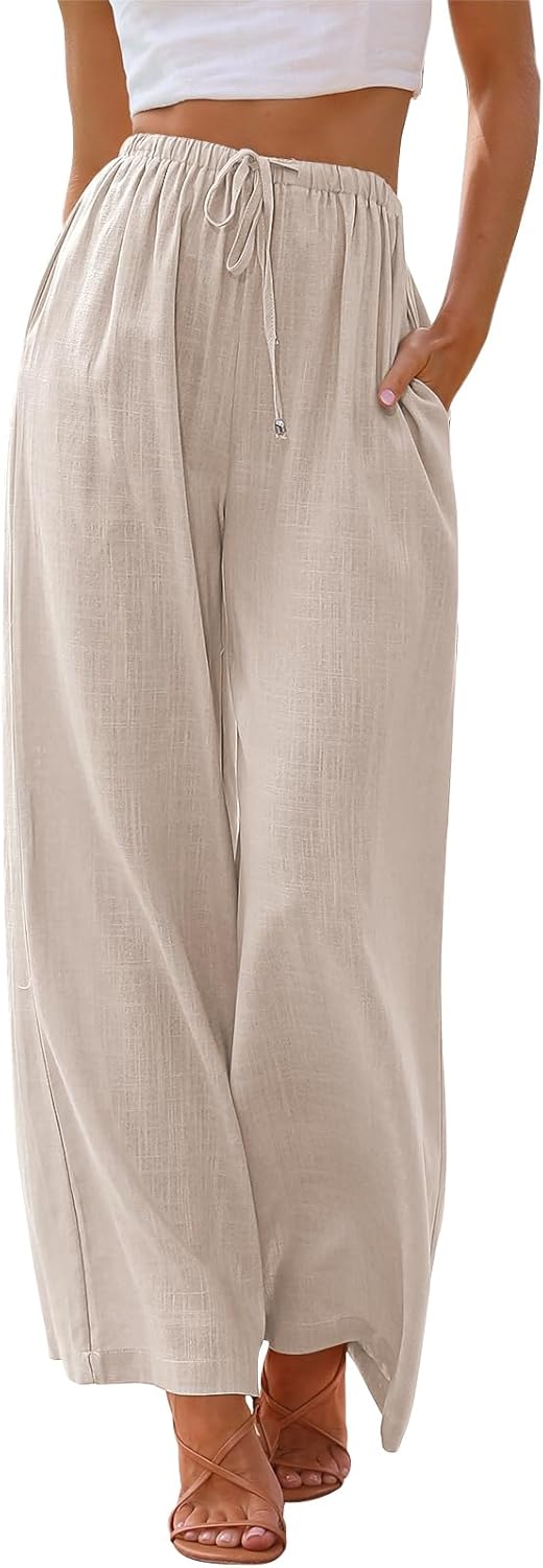 Calças Palazzo Femininas Jaime Lin – Corte Largo Fluido, Cintura Elástica Verão Chic
