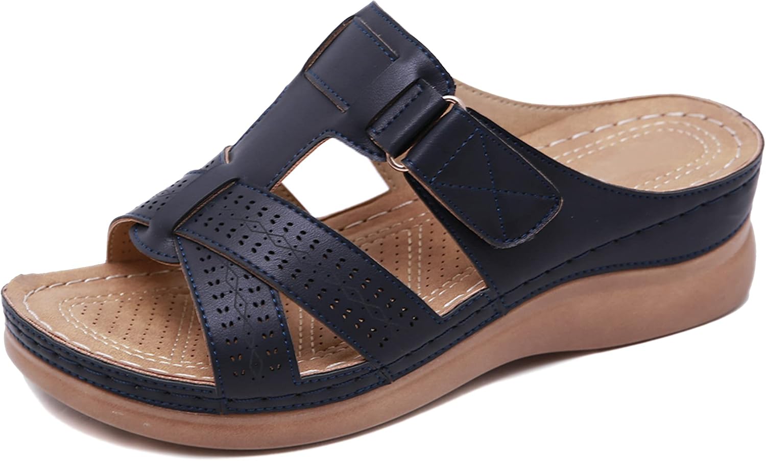 Noelle Mules con Cuña para Mujer – Sandalias de Plataforma con Punta Abierta en Similicuir