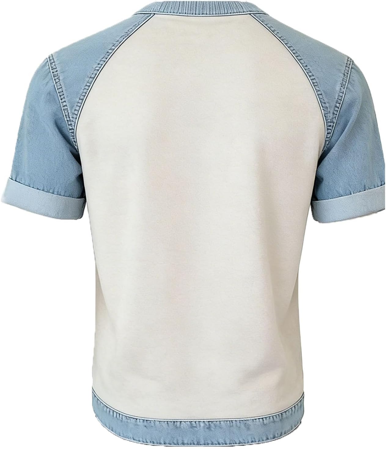 Glaidel Blouse Femme Col Rond – T-Shirt Denim Léger Coupe Fluide Casual Élégant Été