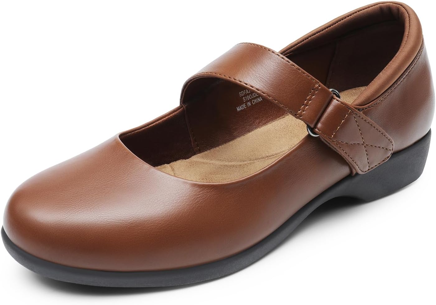 Clémence Mary-Jane-Ballerinas für Damen – Bequeme flache Schuhe mit verstellbarem Riemchen und kleinem Absatz