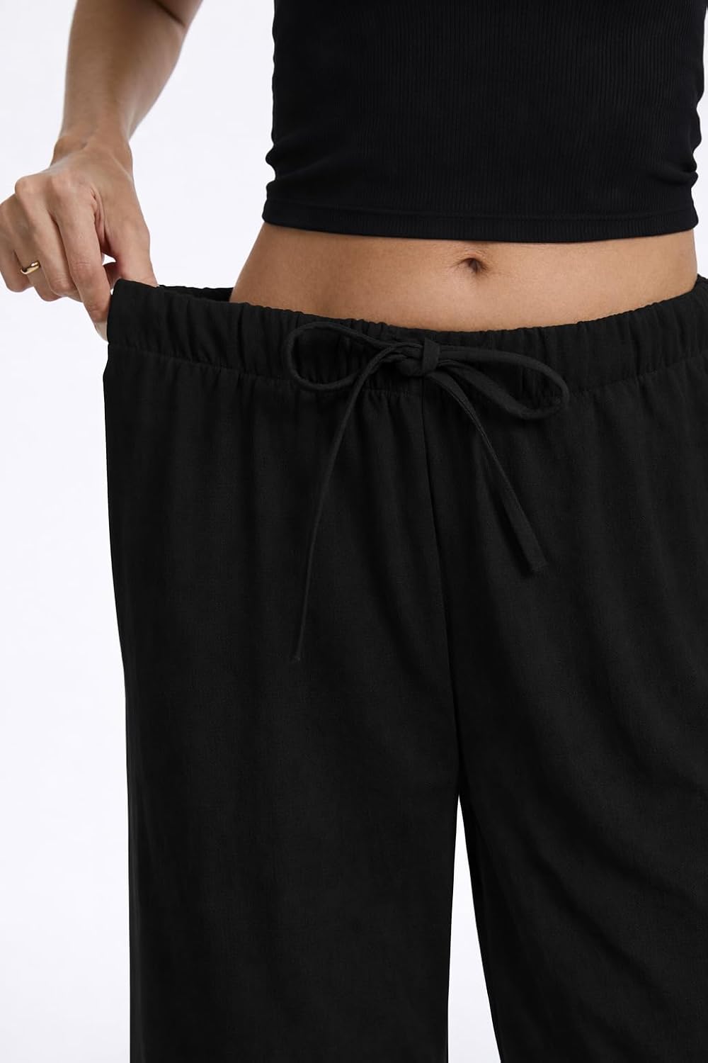 Clyde Hose Damen – Weite Hose Hohe Taille Crêpe Faltenfrei & Taschen