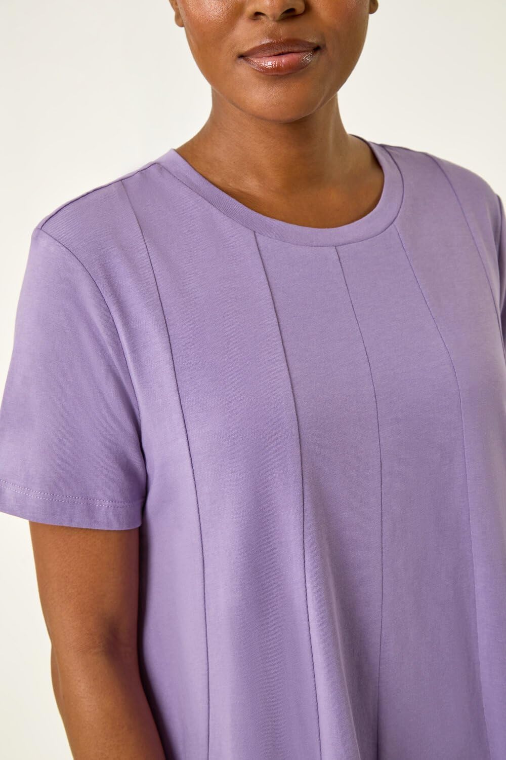 Léonie Robe Courte Femme – Robe Swing Coton Stretch Col Rond Été Élégante