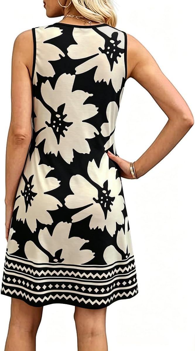 Chloé Robe Été Femme – Robe Courte Fleurie Bretelles Coupe A-Line Plage